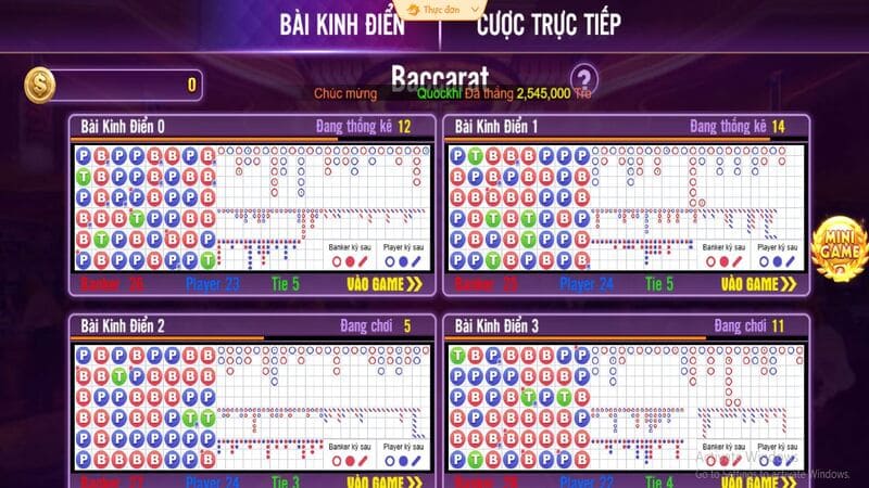 Các dạng cược trong game Các dạng cược trong game